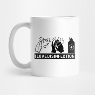 Minimalist I Love Disinfection Graphic Illustration Mug